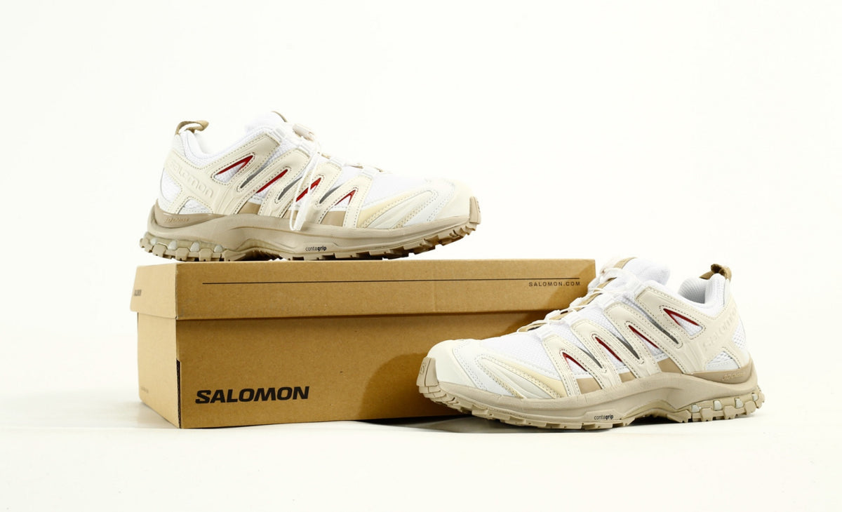 Salomon XA PRO 3D Trail Running Shoes "White Beige Red"- outdoor hiking shoes/Women's Shoe Sale / Men's Shoe Sale