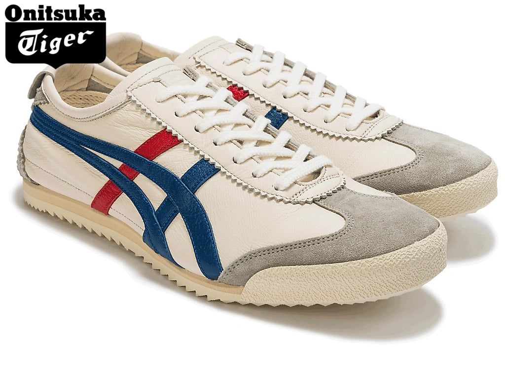 Onitsuka Tiger Mexico 66 Deluxe Nippon Made Sneakers – Cream/Blue/Red