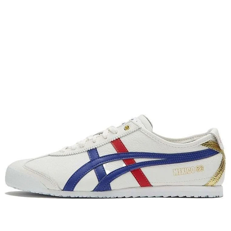 Onitsuka Tiger Mexico 66 "White Blue Red Gold" Unisex Sneakers- Women's Shoe Sale / Men's Shoe Sale