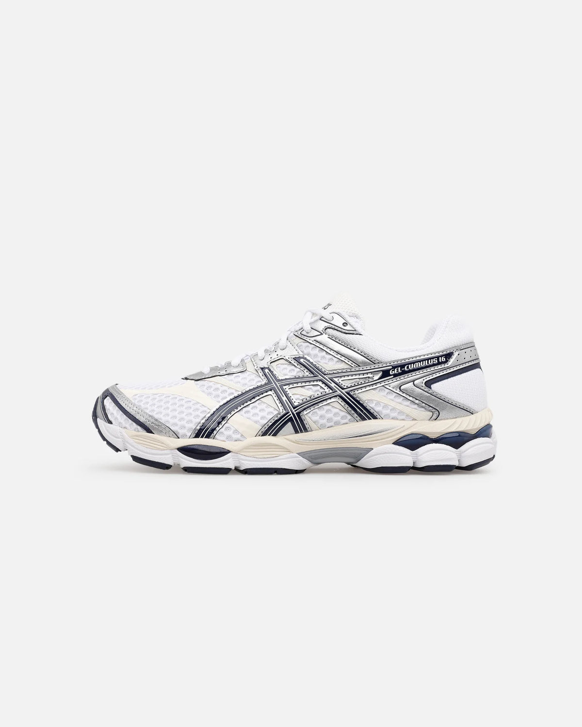ASICS GEL-CUMULUS 16 "White Navy Silver" Men Women Retro Running Sneakers