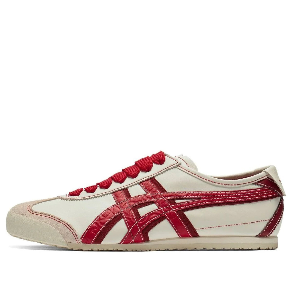 Onitsuka Tiger Mexico 66 "Cream Red" Unisex Leather Sneakers- Women's Shoe Sale / Men's Shoe Sale