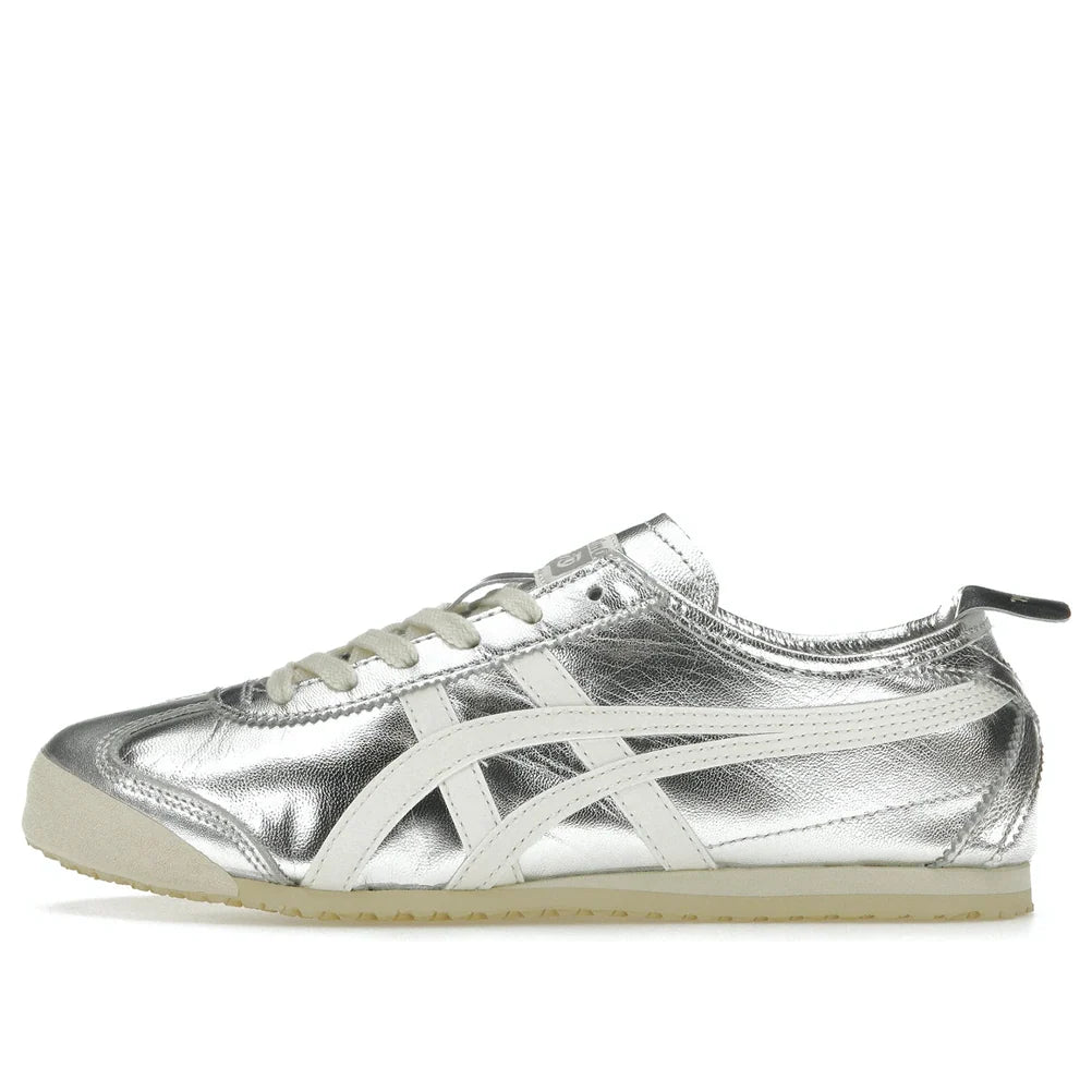 Onitsuka Tiger Mexico 66 "Silver Off White" Unisex Leather Sneakers- Women's Shoe Sale / Men's Shoe Sale