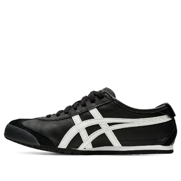 Onitsuka Tiger Mexico 66 "Black White" Unisex Leather Sneakers- Women's Shoe Sale / Men's Shoe Sale