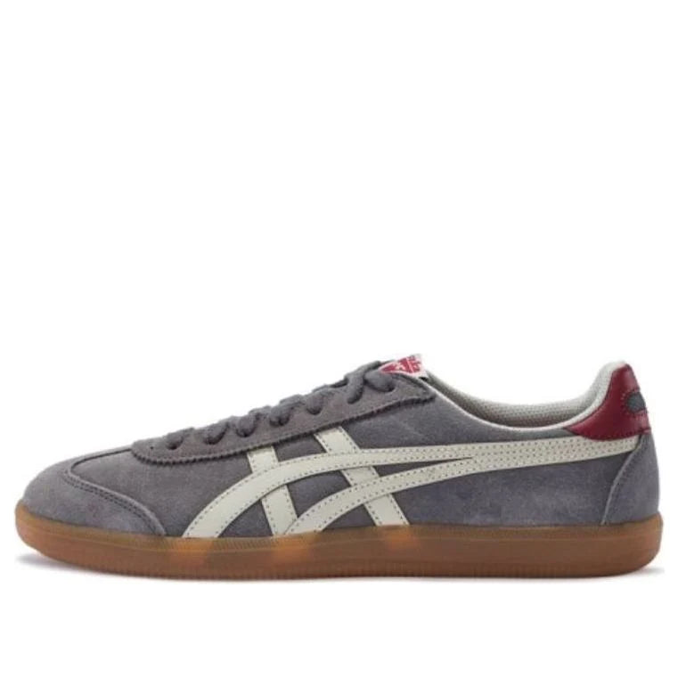 Onitsuka Tiger Tokuten "Grey Red" Suede Sneakers- Women's Shoe Sale / Men's Shoe Sale