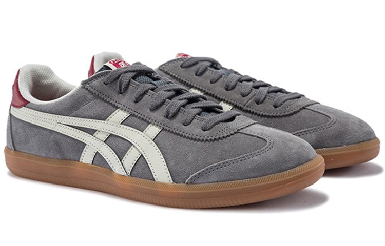 Onitsuka Tiger Tokuten "Grey Red" Suede Sneakers- Women's Shoe Sale / Men's Shoe Sale