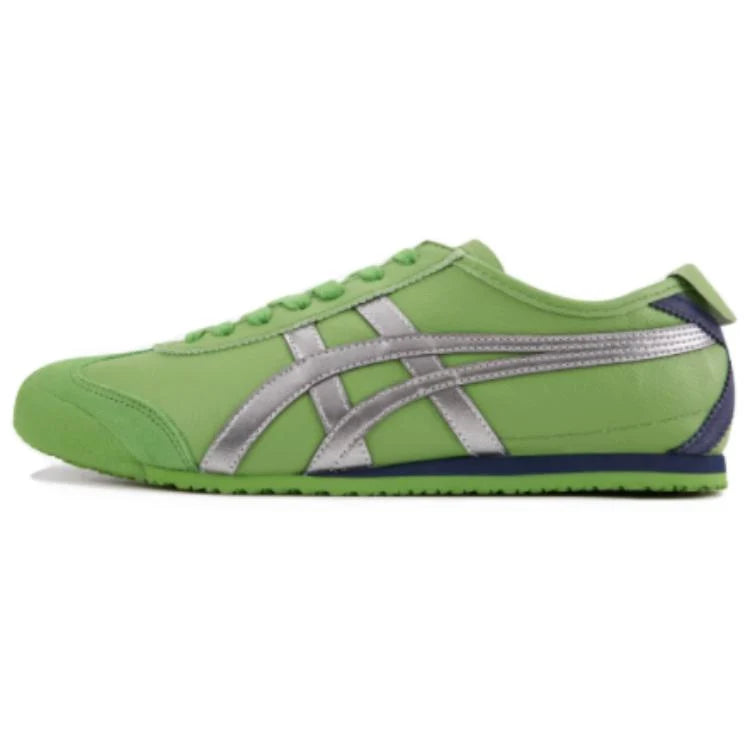Onitsuka Tiger Mexico 66 "Green Silver" Unisex Leather Sneakers- Women's Shoe Sale / Men's Shoe Sale