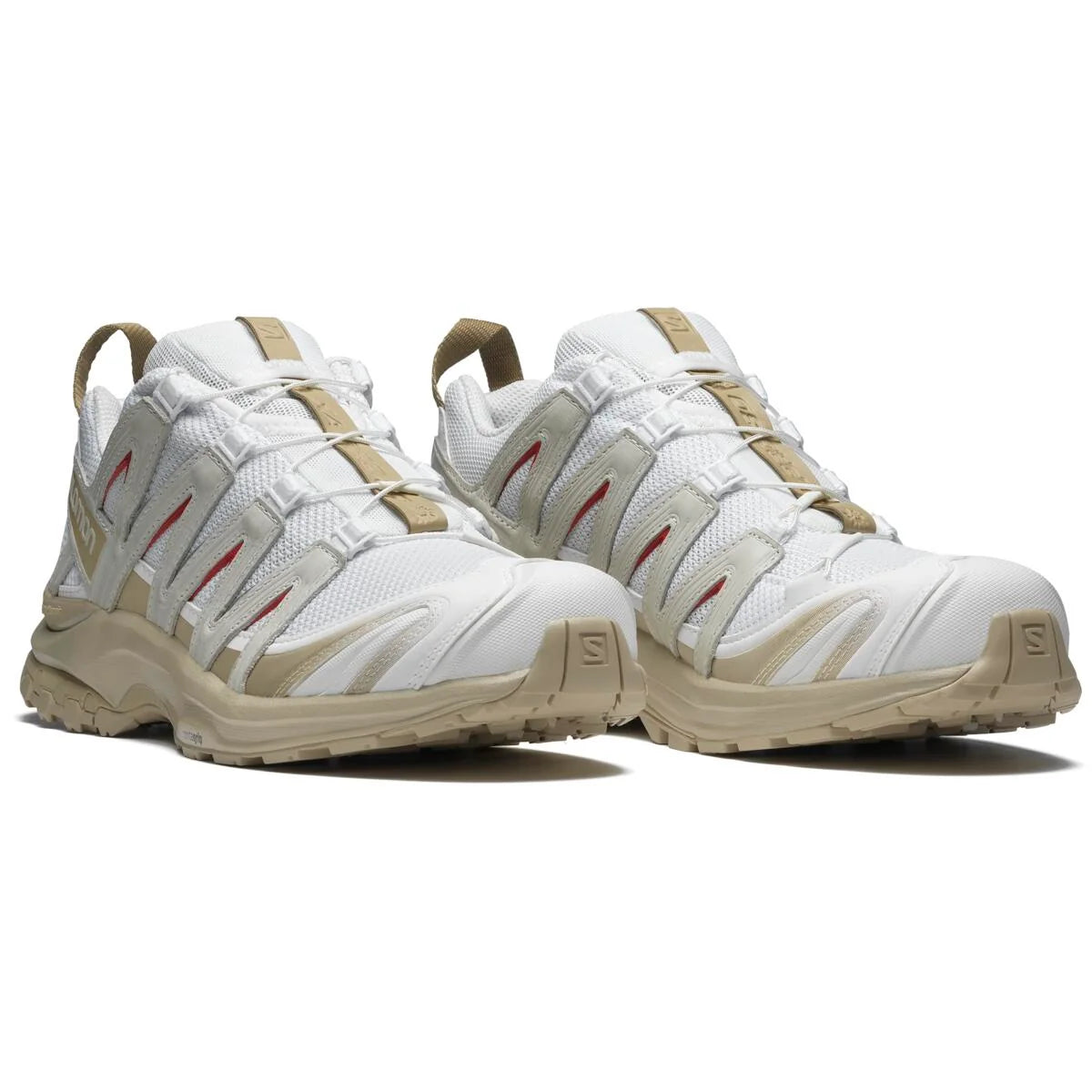 Salomon XA PRO 3D "White Beige Red"- outdoor hiking shoes/Women's Shoe Sale / Men's Shoe Sale