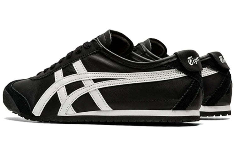 Onitsuka Tiger Mexico 66 "Black White" Unisex Leather Sneakers- Women's Shoe Sale / Men's Shoe Sale
