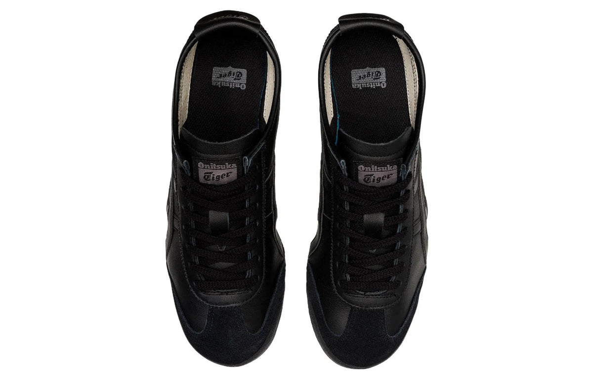 Onitsuka Tiger Mexico 66 "Triple Black" Leather Sneakers- Women's Shoe Sale / Men's Shoe Sale