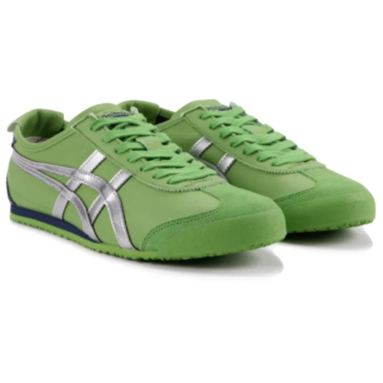 Onitsuka Tiger Mexico 66 "Green Silver" Unisex Leather Sneakers- Women's Shoe Sale / Men's Shoe Sale