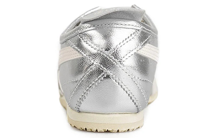 Onitsuka Tiger Mexico 66 "Silver Off White" Unisex Leather Sneakers- Women's Shoe Sale / Men's Shoe Sale