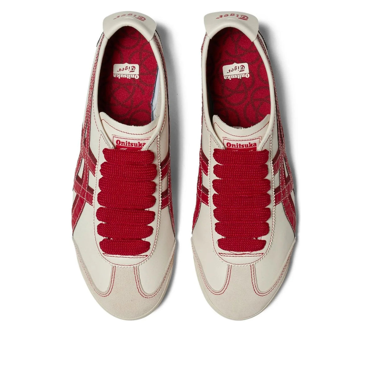 Onitsuka Tiger Mexico 66 "Cream Red" Unisex Leather Sneakers- Women's Shoe Sale / Men's Shoe Sale