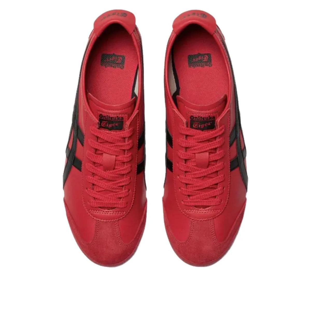 Onitsuka Tiger Mexico 66 "Red Black" Leather Sneakers- Women's Shoe Sale / Men's Shoe Sale
