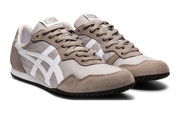 Onitsuka Tiger Serrano "Light Grey Taupe" Unisex Nylon Suede Sneakers- Women's Shoe Sale / Men's Shoe Sale