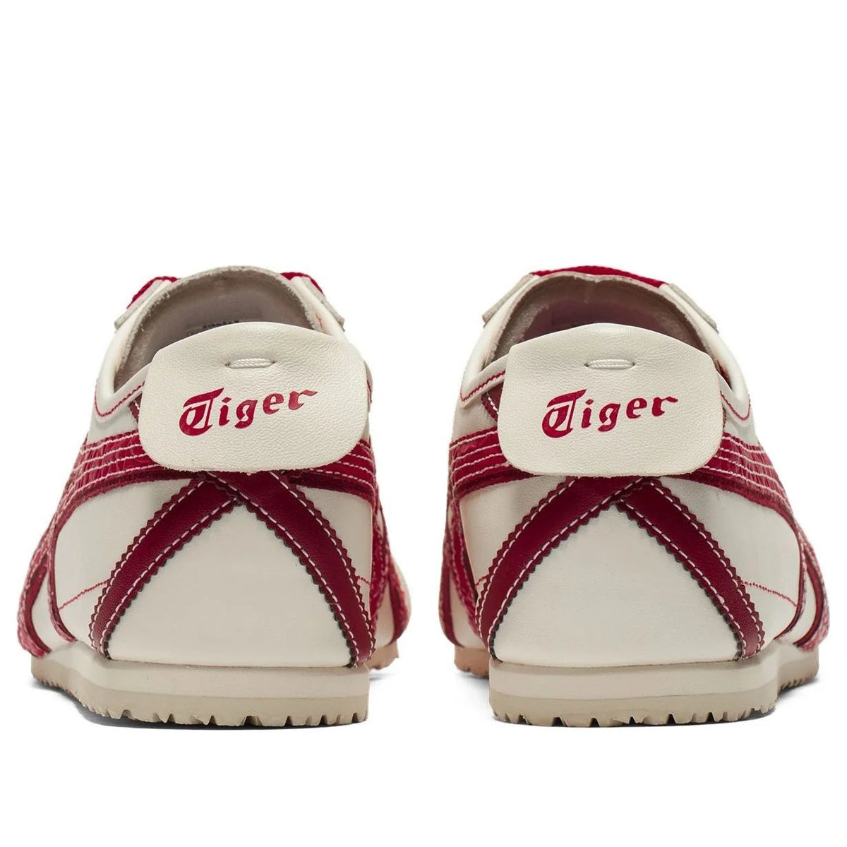Onitsuka Tiger Mexico 66 "Cream Red" Unisex Leather Sneakers- Women's Shoe Sale / Men's Shoe Sale