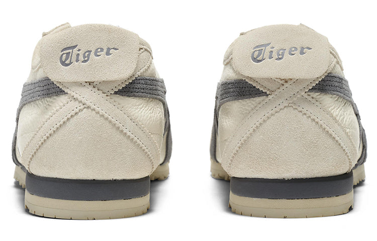 Onitsuka Tiger Mexico 66 "Cream Dark Grey" Unisex Leather Casual Shoes- Women's Shoe Sale / Men's Shoe Sale