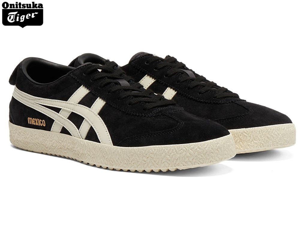Onitsuka Tiger Mexico 66 Delux Black White Suede Sneakers - Women's Shoe Sale / Men's Shoe Sale