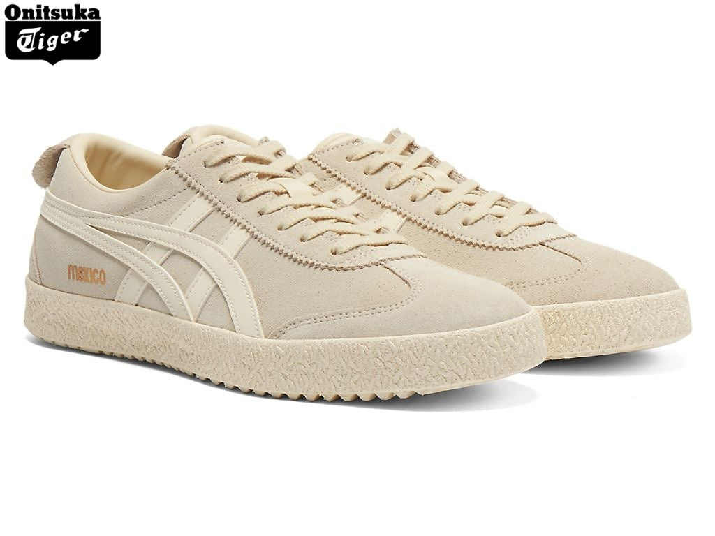 Onitsuka Tiger Mexico 66 Delux Cream Suede Sneakers - Women's Shoe Sale / Men's Shoe Sale