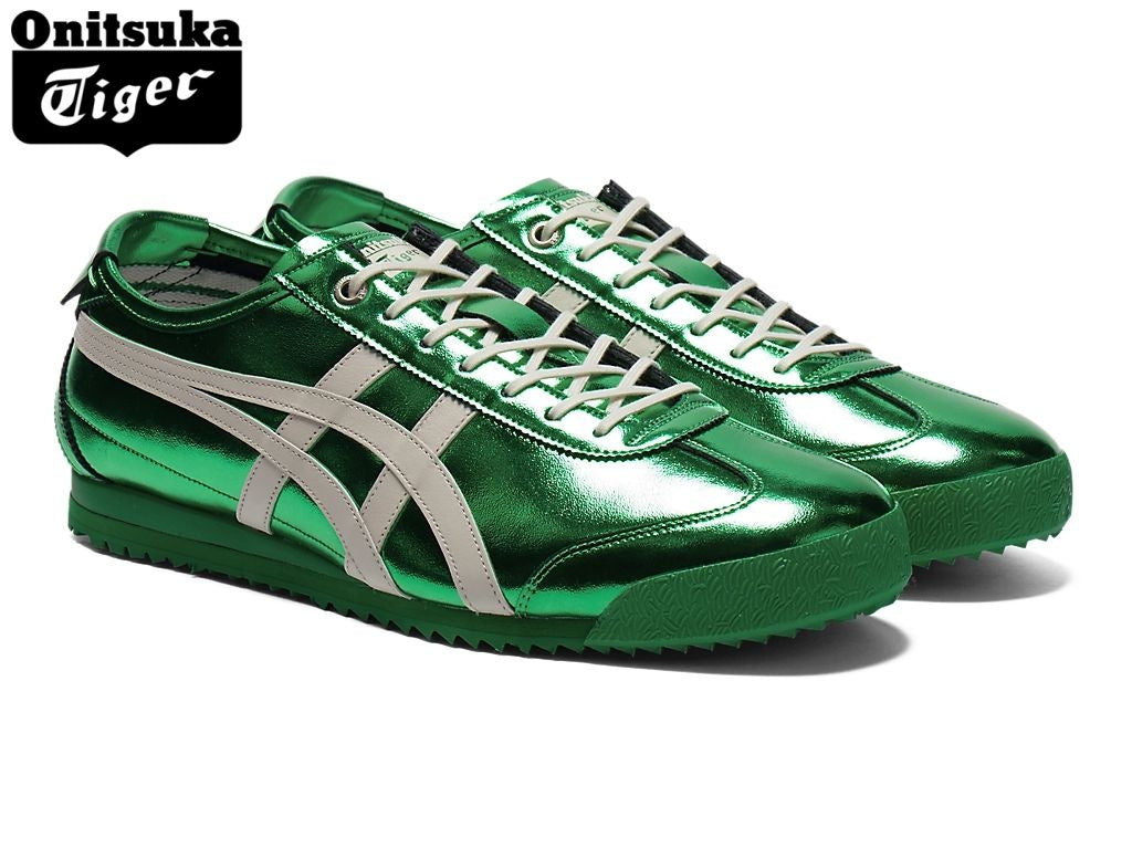 Onitsuka Tiger Mexico 66 Metallic Green Leather - Women's Shoe Sale / Men's Shoe Sale