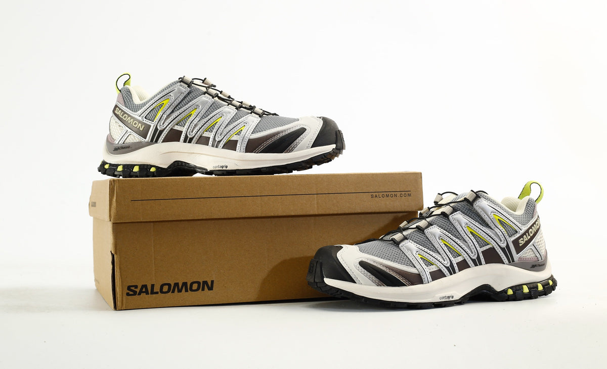 Salomon XA Pro 3D "Grey Brown Lime"- outdoor hiking shoes/Women's Shoe Sale / Men's Shoe Sale